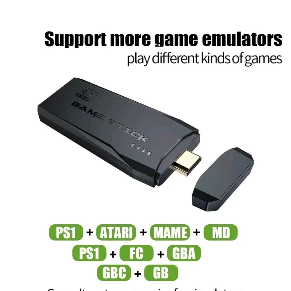 4K 2.4G Wireless HD TV Video Game Console 10000+ Built-in Games with 2 Joystic